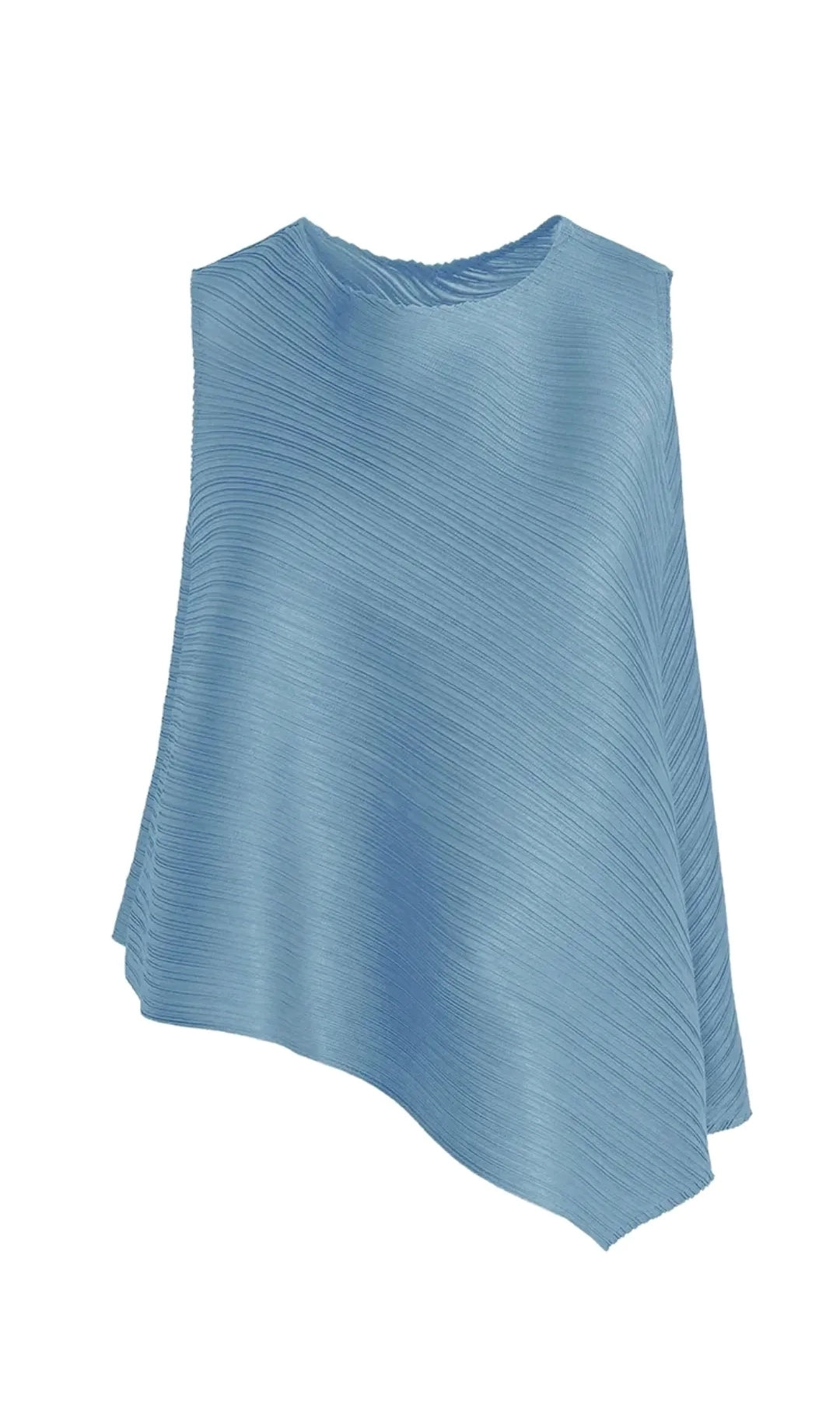 Sleeveless Pleated Top - Sky